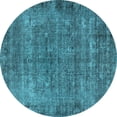 thumbnail image 1 of Ahgly Company Indoor Round Oriental Light Blue Industrial Area Rugs, 8' Round, 1 of 4