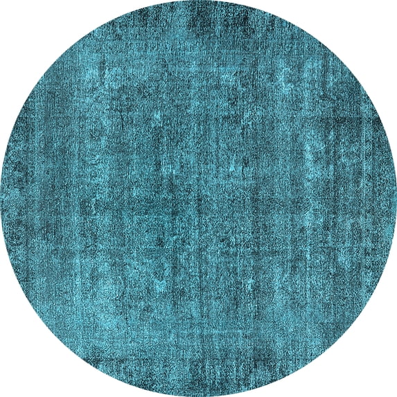 Ahgly Company Indoor Round Oriental Light Blue Industrial Area Rugs, 8' Round