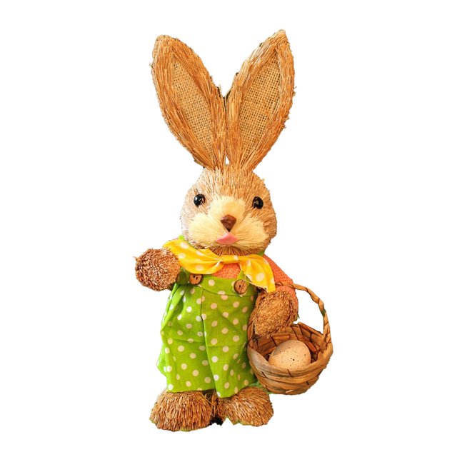 Conjunto de conejito de paja DIY para niños, Kit de Material hecho a mano de conejo de paja para padres e hijos