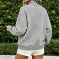 thumbnail image 6 of Women Sweatshirt Sevevn Quarter Zip Stand Collar Oversized Fit Soft Fleece Fabric Drop Shoulder Long Sleeve Pullover Top For Daily Casual Lounging Outdoor Wear, 6 of 8