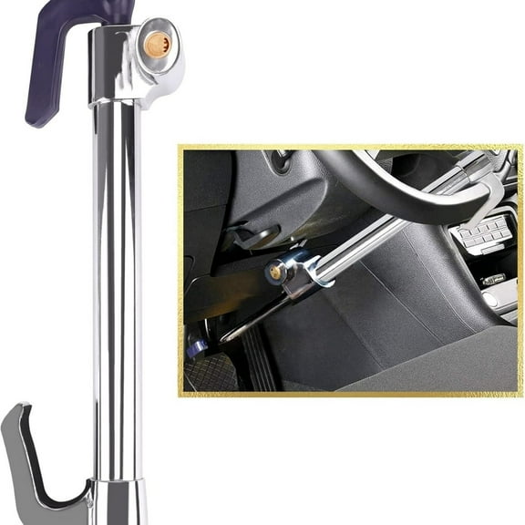 Universal Steering Wheel Brake Lock Anti-Theft Retractable Double Hook Car Clutch Pedal Lock for Car Truck SUV Van Security with 3 Keys