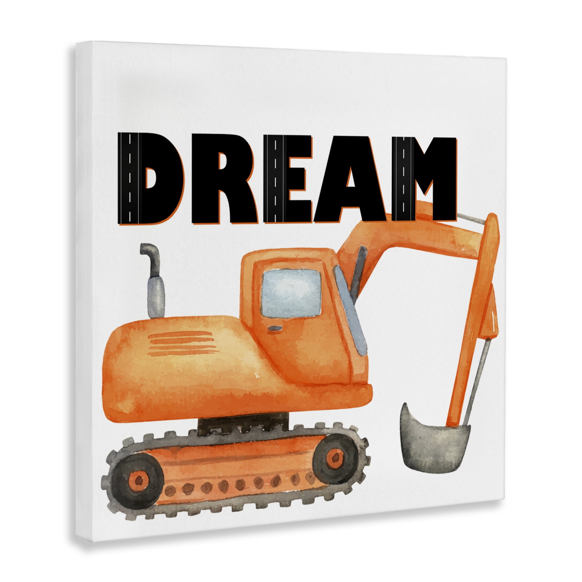 Dream with Orange Excavator Canvas Wall Art, design by Kim Allen