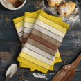 thumbnail image 6 of Yellow Brown Kitchen Towels Set of 2, Water Absorbent Dish Towel, Farmhouse Wood Grain Vintage Striped Decorative Hand Towels - Quick Drying Cloth for Cooking Baking, 18x28 Inch, 6 of 8
