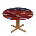 thumbnail image 3 of WYYP 4th of July Red Round/Tablecloth 60x60 Inch Patriotic Star Firework Waterproof Table Cloth, Polyester Washable Independence Day Decorations Table Covers for Dining Table, Parties, Camping 54-58, 3 of 8