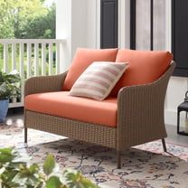 Mainstays Chelsea Outdoor Patio Loveseat with Terra Cotta Cushions