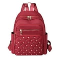 thumbnail image 1 of Faraee Mini Sac à Dos pour Femmes Imperméable en Nylon Sac d'Épaule Décontracté Sac de Jour Mode Travail Voyage Sacs à Main Rouge, 1 of 4