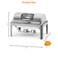 thumbnail image 3 of EDTara Rectangular Roll Top Chafing Dish Set, 9 Quart Capacity Catering Food Warmer with Viewing Window, 3 of 8
