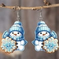thumbnail image 5 of CREATITOY 1 Pc Snowman Snowflake Earrings - Festive Christmas Accessory, Holiday Party Daily Wear Jewelry for Women, 5 of 6