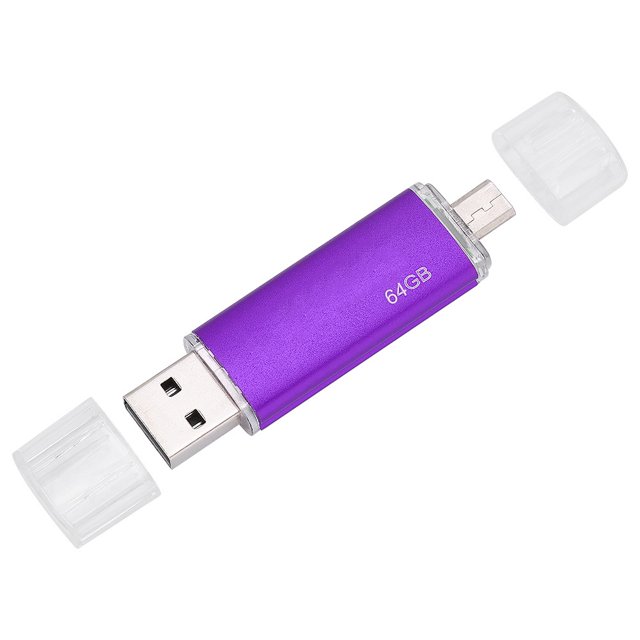 Unidad flash USB, memoria USB de doble uso, color púrpura, memoria USB de alto valor excepcional
