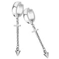 thumbnail image 2 of 2pcs Pendientes de cruz colgantes Hombre Mujer Pendientes no Hugo Pendientes largos cruzados, 2 of 8