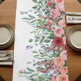 thumbnail image 5 of Table Runners 70 Inches Long Dress Scarves, Watercolor Roses Farmhouse Coffee/Dining/Kitchen Table Decor, Holiday Table Runner, Spring Flowers Leaves Butterflies Botanical 13x70 Inch, 5 of 9