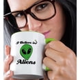 thumbnail image 2 of 3drose, I Believe in Aliens, 15oz Two-tone Green Mug, 2 of 6