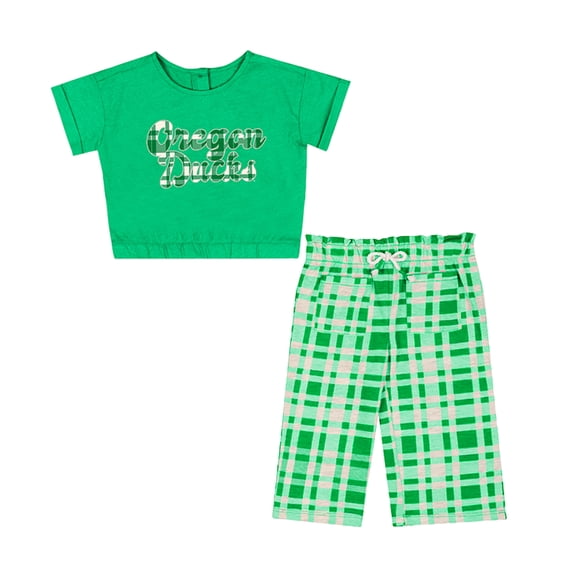 Girls Infant Colosseum Green Oregon Ducks Sky Castle Two-Piece T-Shirt and Pants Set