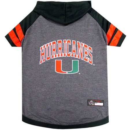 - Pets First College Miami Hurricanes Pet Hoody Tee Shirt, 4 Sizes Available