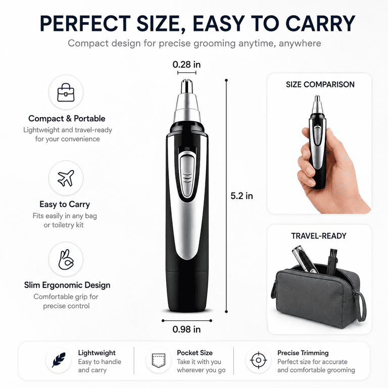 Waterproof Electric Nose Trimmer, Wet and Dry photo 6