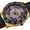 Black, variant on Men's Swiss Quartz Diamond Swirl Gold-Tone Watch