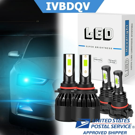 BULE LED Headlight For Chevy Avalanche 2007-2013 8000K LED Headlight Bulbs,9005/HB3 High Beam 5202Fog Beam,4pcs