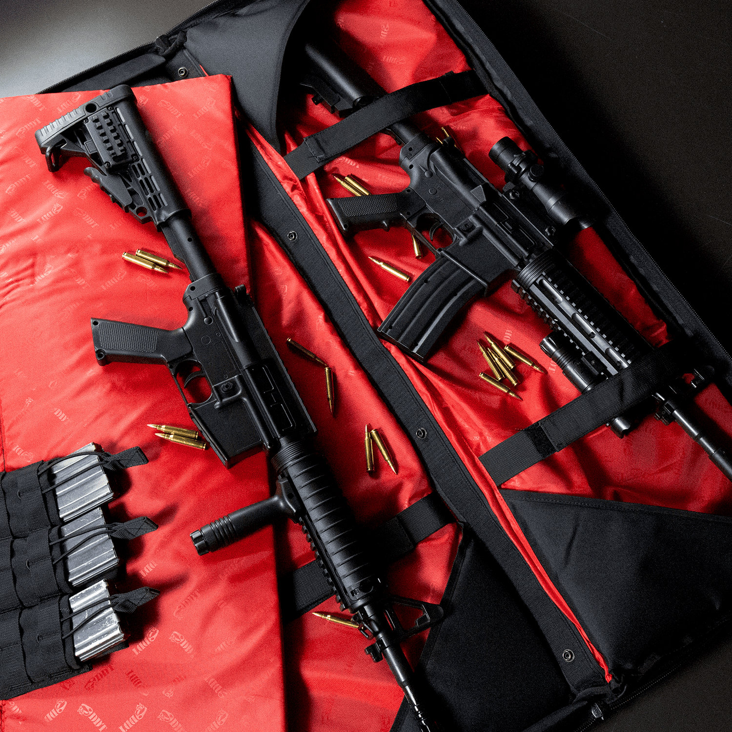DDT 32" Padded Double Rifle Case with DDT Logo Patch, Color Black