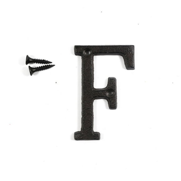 KiaoTime 3" Vintage Decorative Cast Iron Metal Alphabet Letters Wall Sign Hanging Address Name Sign Letter 'F'