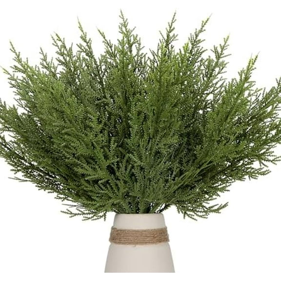 Set of 24 Christmas Artificial Pine Branches 12.6" Faux Plants Evergreen Cedar Picks Fake Pine Needles Leaves Sprigs Winter Greenery Stems for Xmas Tree DIY Wreath Garland Holiday Accessories (Green)
