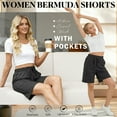thumbnail image 4 of VDJ Sweat Shorts with Pockets for Women 9" Athletic Sports Bermuda French Terry Knee Lounge Shorts Size XL, 4 of 9