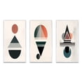 thumbnail image 2 of Designart "Visionary Retro Moon in Geometric Minimalism VI" Transitional Framed Wall Art Set Of 3 - Pink Abstract Transitional Frame Gallery Set For Office Decor, 2 of 6