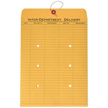 Quality Park Interoffice Envelopes quality park 1-side print interoffice envelopes, string-tie, brown kraft, 10 x 13, 100 per carton, (63563) ()