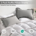 thumbnail image 4 of Lorviah 2 Pack Ruffle Pillow Cases, Ultra Soft & Breathable 20"x30" Queen Size Ruffled Pillow Covers, Pillow Shams with Envelope Closure, Smoke Grey, 4 of 5