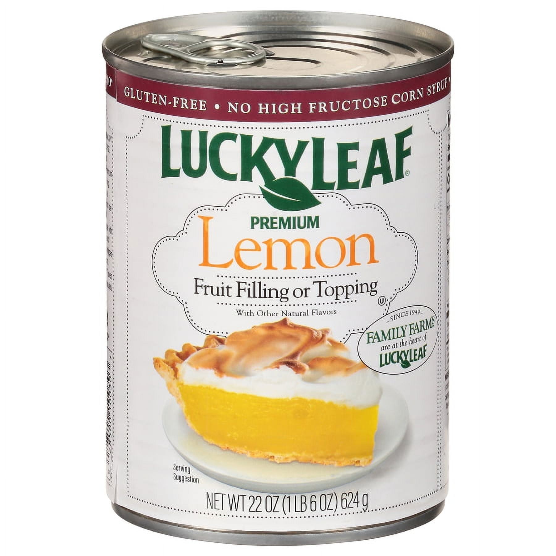 (4 pack) Lucky Leaf Premium Lemon Fruit Filling or Topping, 22oz Can