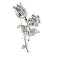 thumbnail image 1 of Flower Brooch-Pin With Crystal Accents  Silver-Tone Color #LQP1334, 1 of 2