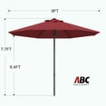 thumbnail image 6 of ABCCANOPY 9ft Outdoor Market Hand Push Patio Umbrella,12+Colors, Burgundy, 6 of 8