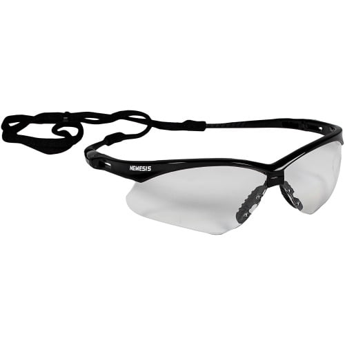 KleenGuard V30 Nemesis Safety Eyewear Lightweight, Flexible, Comfortable, Scratch Resistant - Universal Size - Ultraviolet Protection - Polycarbonate Lens - Clear, Black - 1 Each