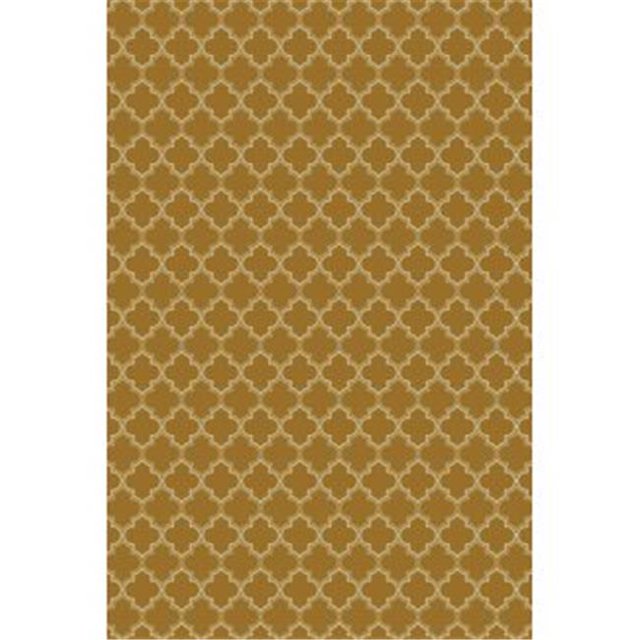 Aspen Brands RUG10BRN46 Tapis Design Quaterfoil 4 x 6 Pi. - Marron & Blanc