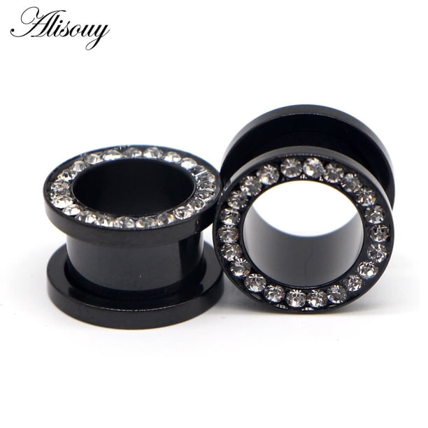 1 unidad de tapones para los oídos y túneles de acero inoxidable 316L, Piercings para las orejas, expansor de pendientes atornillados, medidores de oreja, Piercings de joyería para el cuerpo Tan Jianjun unisex