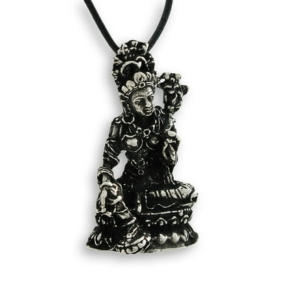 Celestial Pewter Pendant - Buddhist Mother Goddess Tara 3-D Pewter Pendant