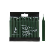 Mega Candles - Unscented 4 Inch Mini Chime Ritual Spell Taper Candles - Green, Set of 20