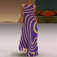 thumbnail image 2 of Purple And Gold Tailgate Swag Long Dress Bridesmaid Dress Woman Dress Women Summer, 2 of 7