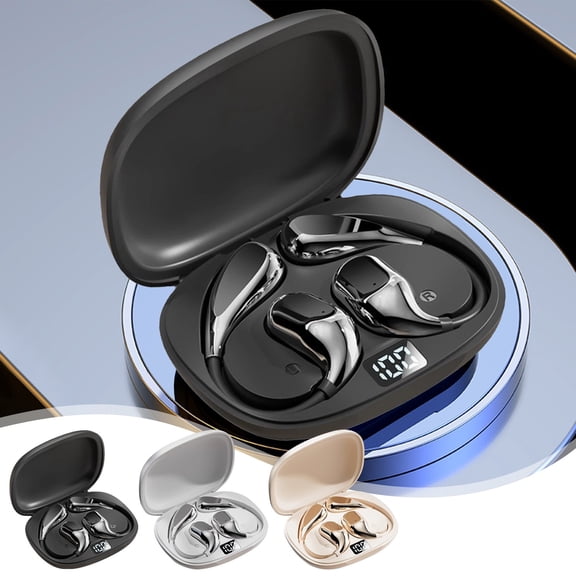 Items Viflosae Bluetooth 5.4 Wireless Earphones Ear Mounted Directional Sound Transmission High-definition Call Intelligent Digital Display Bluetooth Earphones Electronics Gadgets