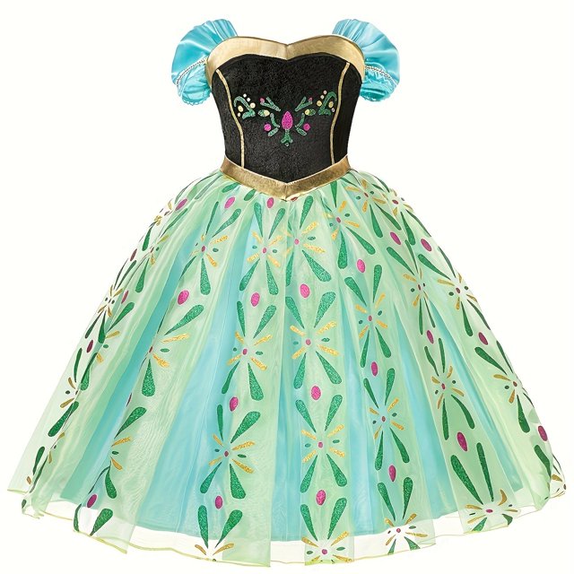 Disfraz De Princesa Para Niña, Vestido De Malla Con Estampado Floral, Trajes De Vestir Para Niños Para Navidad, Fiesta De Halloween, Actuación De Cumpleaños, Como Regalo