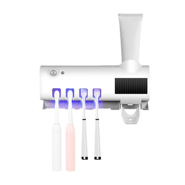 Exprimidor de pasta de dientes UV de montaje en pared con suspensión de cepillo de dientes eléctrico inteligente para baños