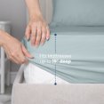 thumbnail image 4 of Soft Lightweight 400TC 100% Cotton Sateen Bed Sheet Set – 4-Piece King – Aqua, 4 of 8