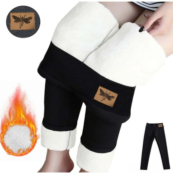 QLEICOM Fleece Lined Leggings Women,Thermal Leggings for Women,Fleece Lined Leggings Women Soft Elastic High Waisted Warm Thermal Winter Thick Yoga Pants