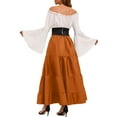 thumbnail image 4 of QQAMB Dresses for Women Renaissance Medieval Off The Shoulder Bell Sleeve Dresses with Corset Fairy Halloween Dresses Orange XL, 4 of 6