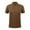 Coffee, variant on Men's Solid Henley Shirts Casual Neck Turndown Collar Short Sleeve Top Solid Color for Everyday Wear Coffee