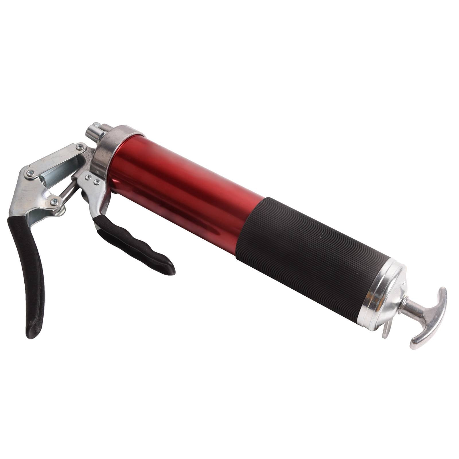 Dawot Hand Grease Gun, 5000 PSI Pistol Grip Grease Gun Set 14oz Load Greasegun with 15" Spring Flexible Hose, Sharp Type Nozzle, Extension Rigid Pipe, Angled Extension Pipe