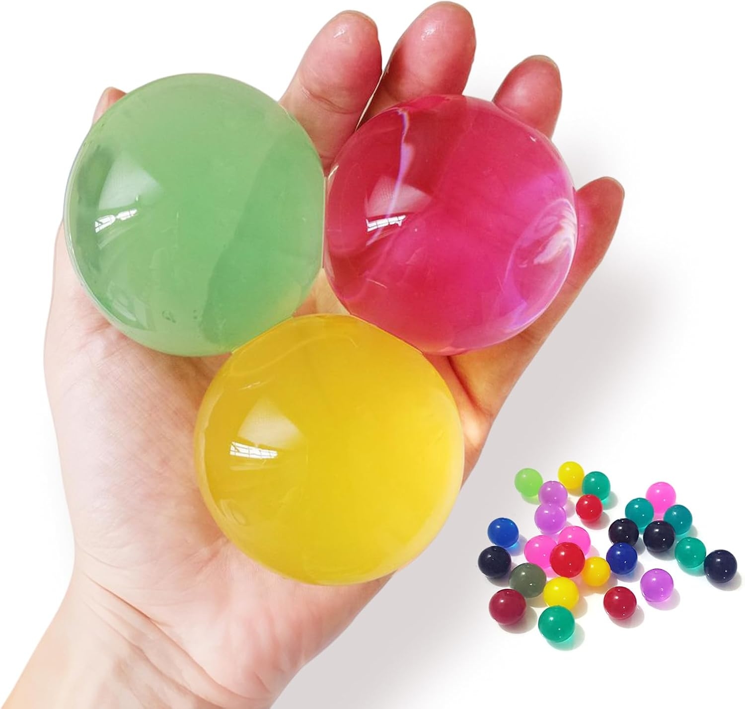 200Pcs Rainbow Mix Vase Decorations, Giant Water Gel Beads for Vases Filler, Colorful Transparent Balls for Wedding Centerpieces Home Decoration DIY