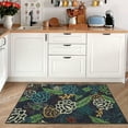 thumbnail image 2 of Hasoo Rug 2' x 3' Area Rug Door Mat Floor Mat for Kitchen Entry Living Room Bedroom Bath Indoor Rug Non-Slip Foldable Floral Print Vintage Small Rug Green/Gray, 2 of 6