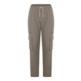 thumbnail image 4 of YUGYXL Men's Drawstring Straight Pants Outdoor Stretch Waist Sweatpants with Zipper Pockets Training Pants, 4 of 8