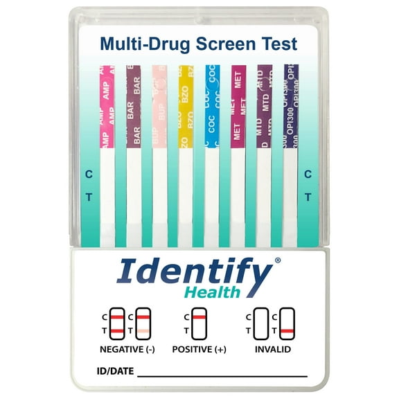 Identify Health 10 Panel Drug Test Dip Card - 25 Pack - CLIA Waived Instant Urine Drug Test Kit