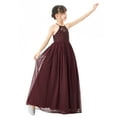 thumbnail image 4 of Lace Back Halter Flower Girl Dresses Junior Pageants Wedding Reception Communion Baptism Gowns for Church 332 4, 4 of 6